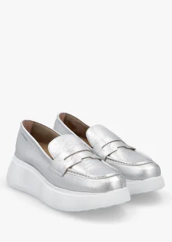 Estela Silver Leather Chunky Loafers