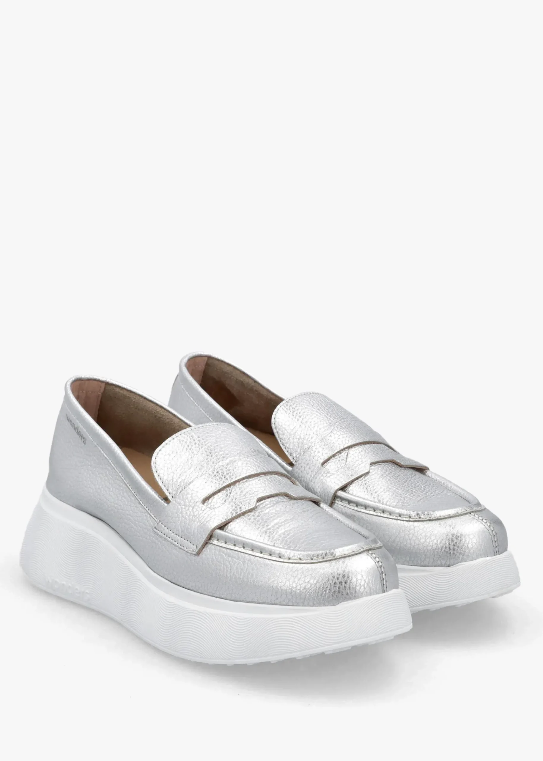 Estela Silver Leather Chunky Loafers