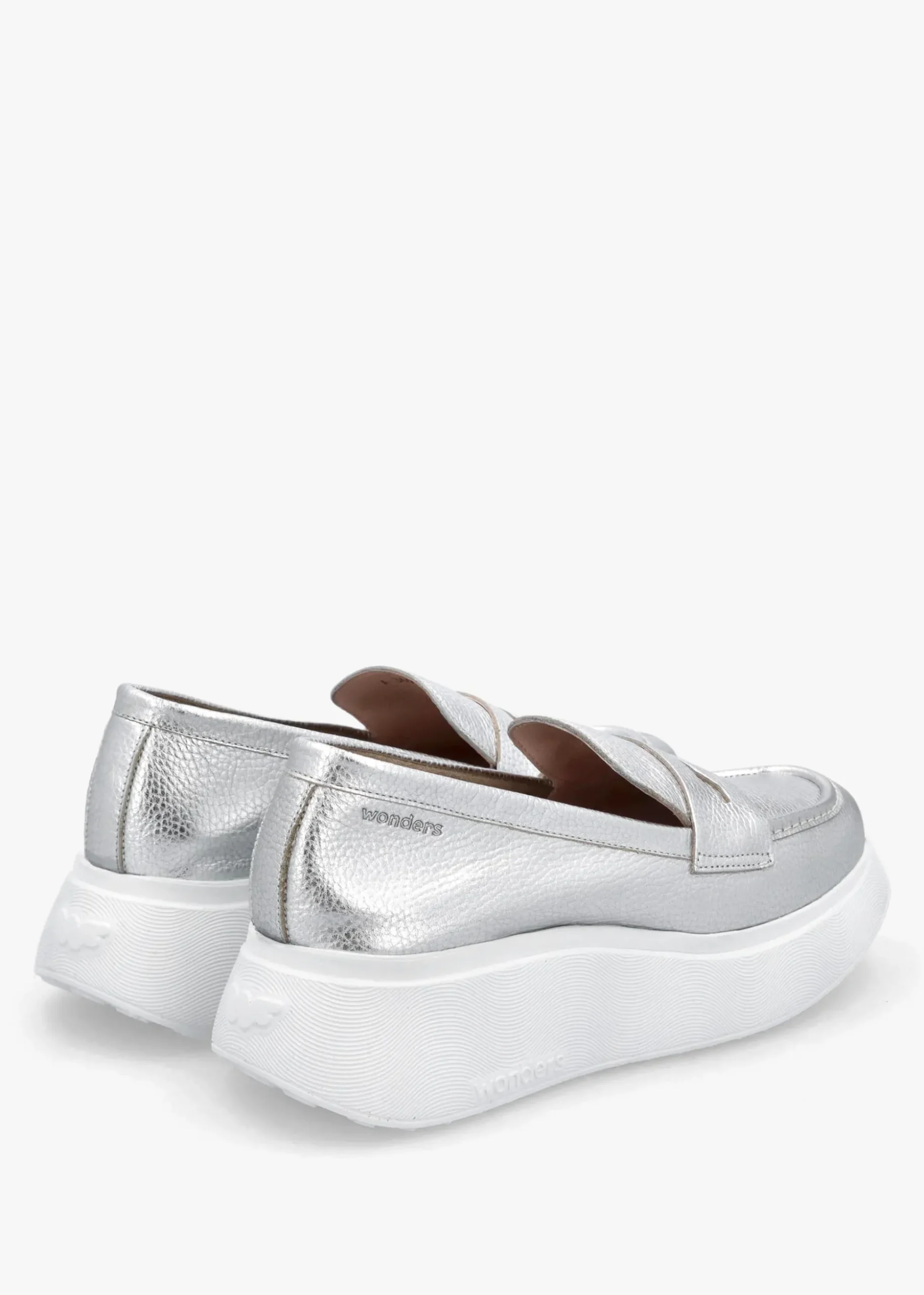 Estela Silver Leather Chunky Loafers