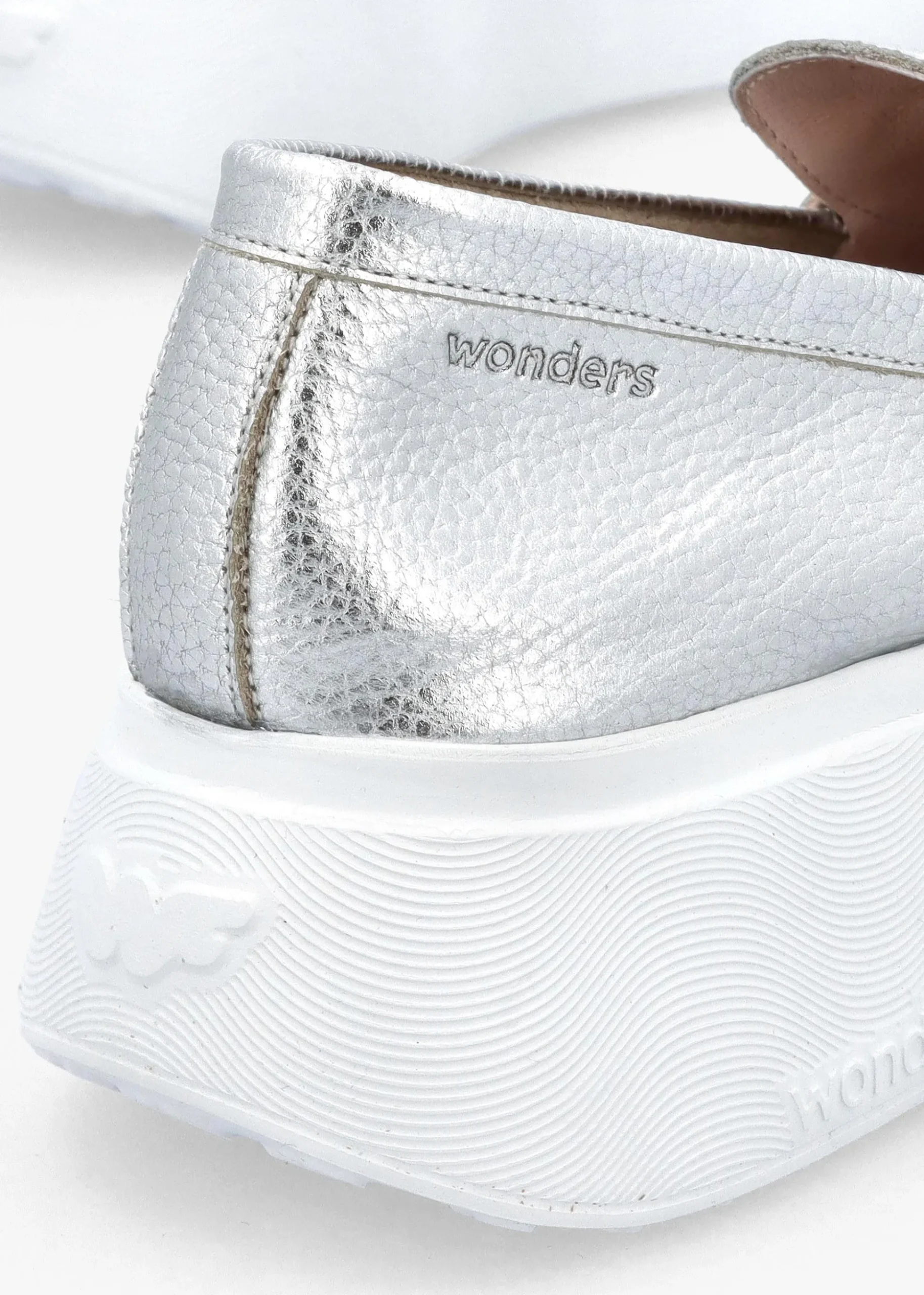 Estela Silver Leather Chunky Loafers