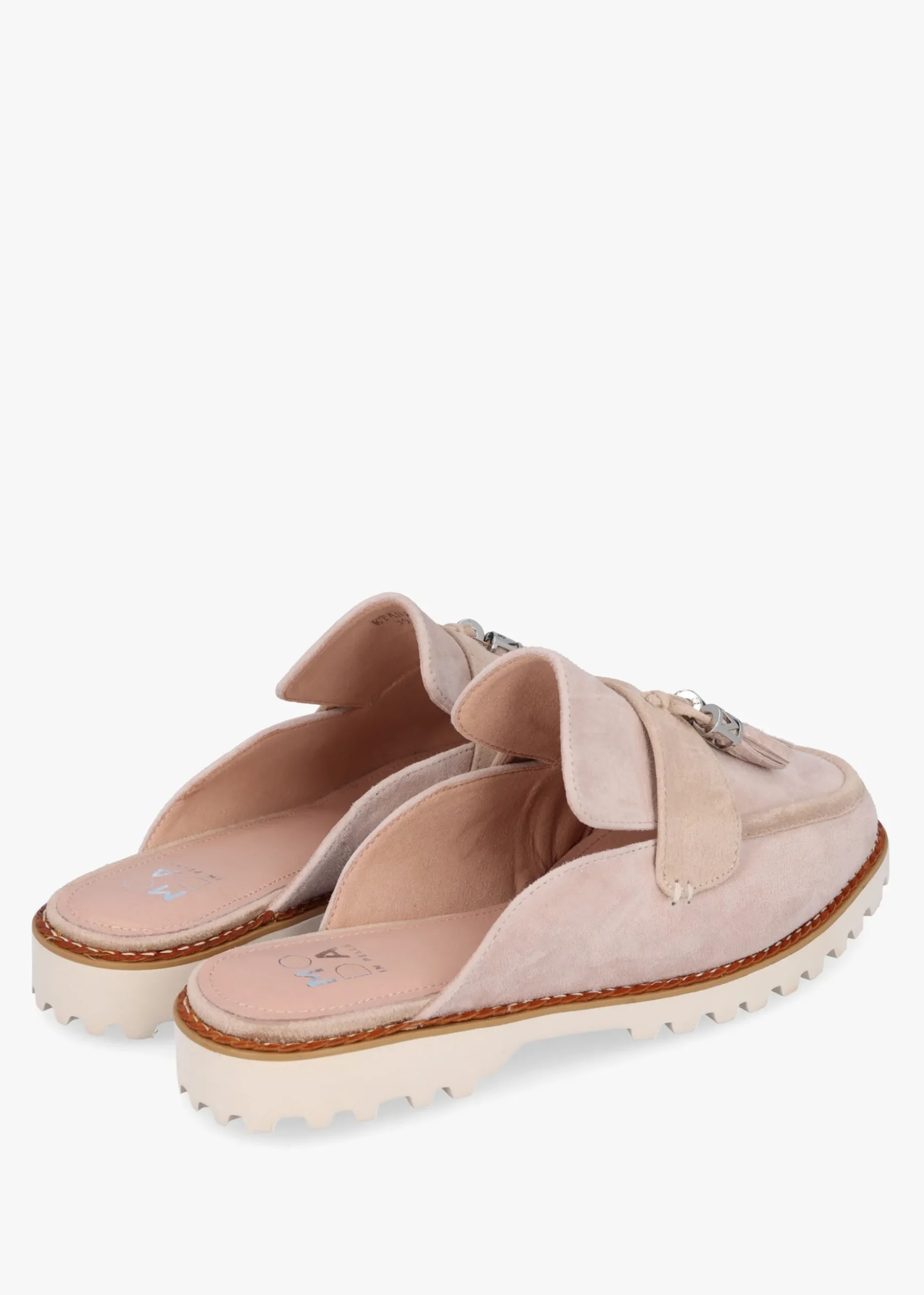 Etana Stone Suede Backless Loafers