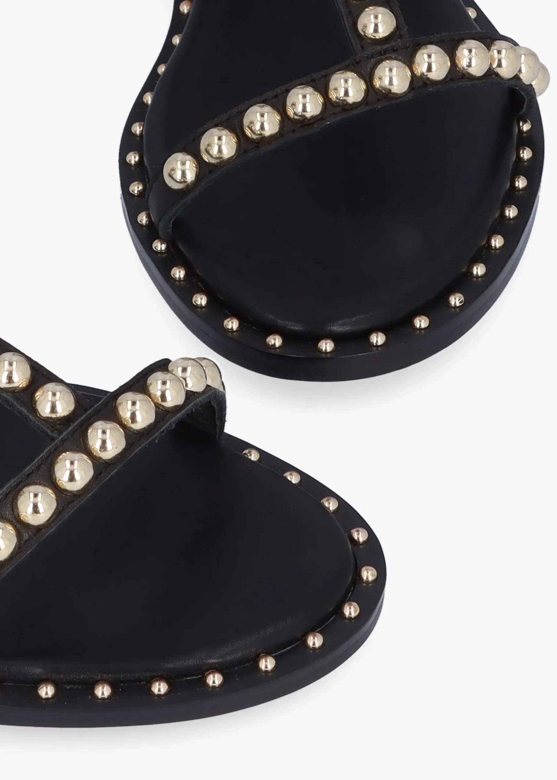 Eternal Black Leather Studded Gladiator Sandals