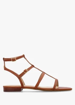 Everley Lauren Tan Leather Gladiator Sandals