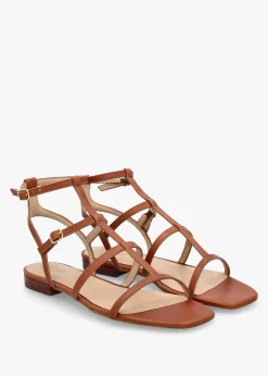 Everley Lauren Tan Leather Gladiator Sandals