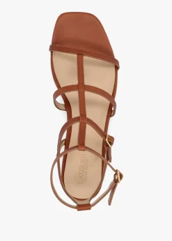 Everley Lauren Tan Leather Gladiator Sandals