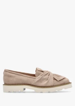 Eves Beige Textile Loafers