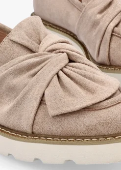 Eves Beige Textile Loafers
