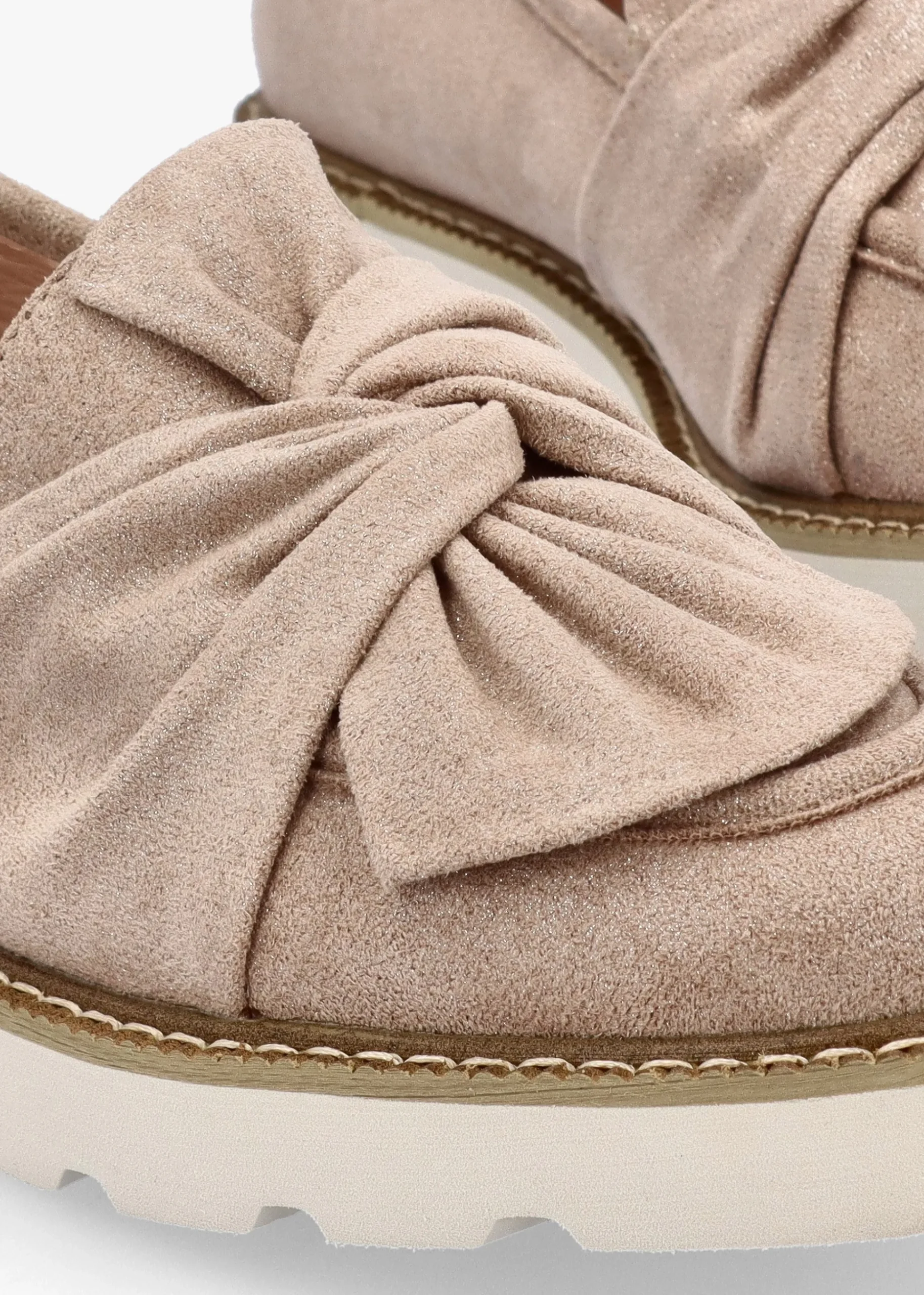 Eves Beige Textile Loafers
