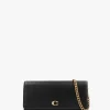 Evie Black Leather Wallet On A Chain Bag