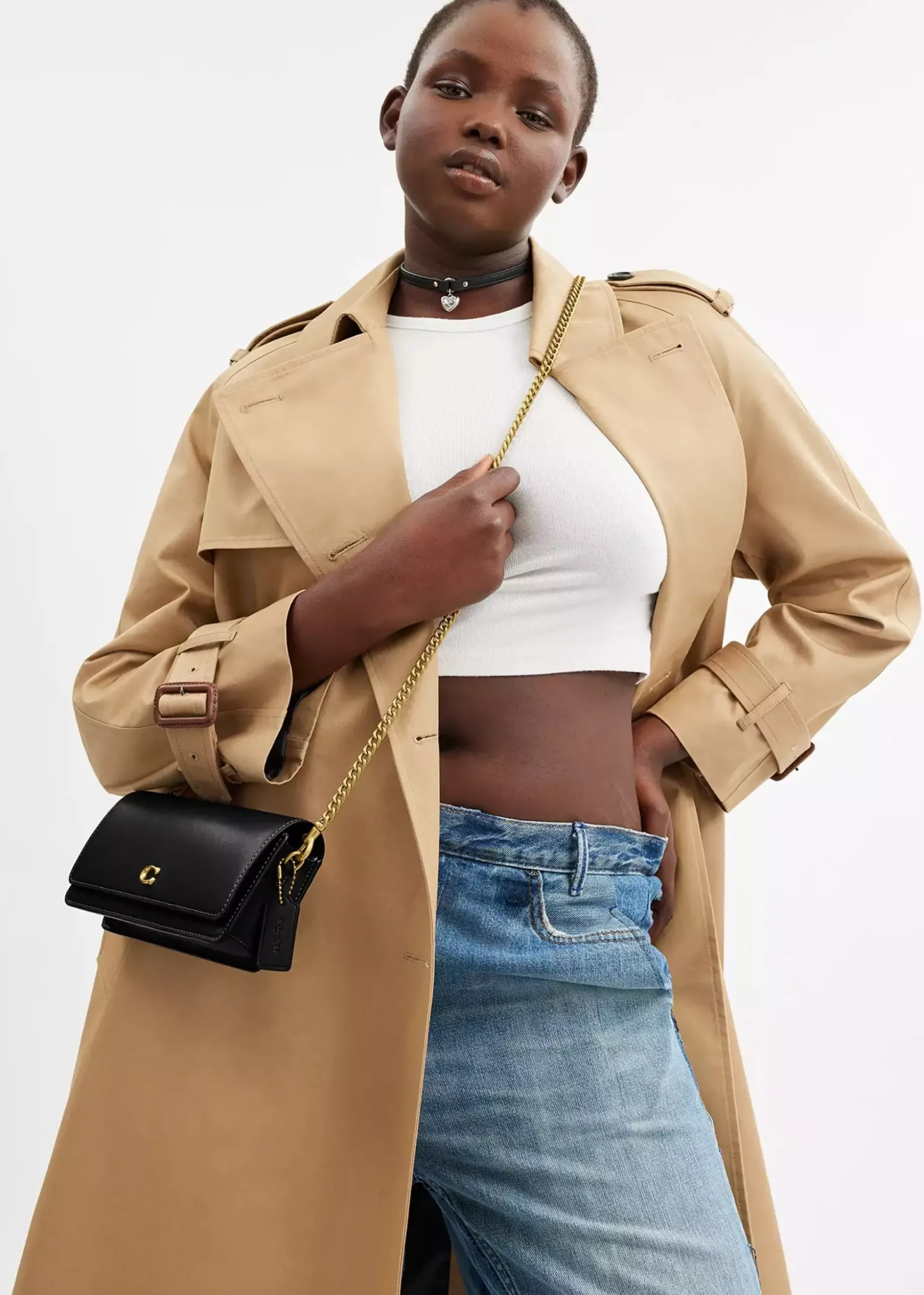 Evie Black Leather Wallet On A Chain Bag