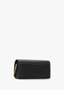 Evie Black Leather Wallet On A Chain Bag