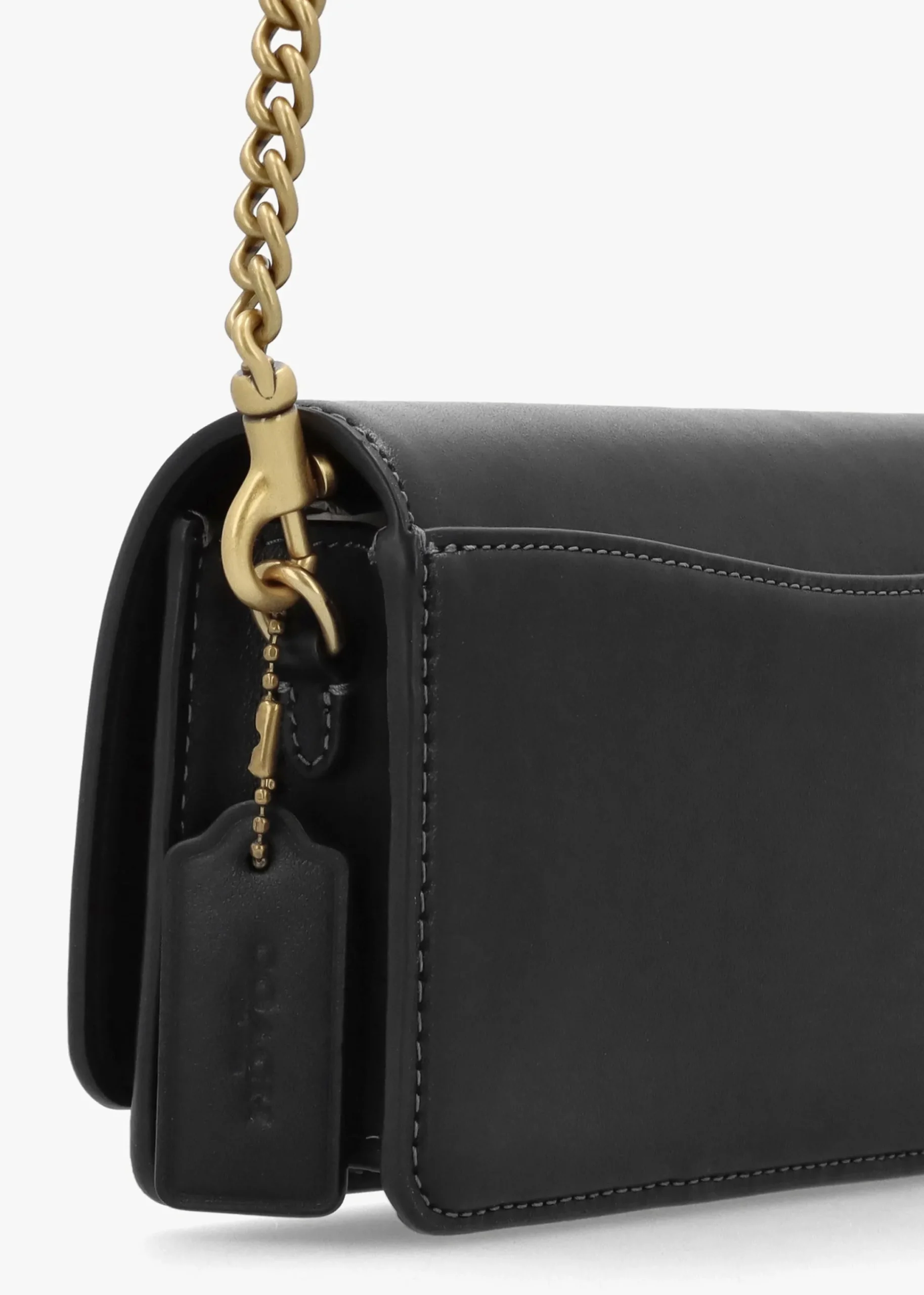 Evie Black Leather Wallet On A Chain Bag