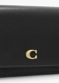 Evie Black Leather Wallet On A Chain Bag