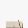 Evie Chalk Leather Wallet On A Chain Bag