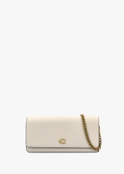 Evie Chalk Leather Wallet On A Chain Bag