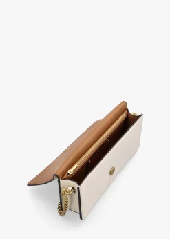 Evie Chalk Leather Wallet On A Chain Bag