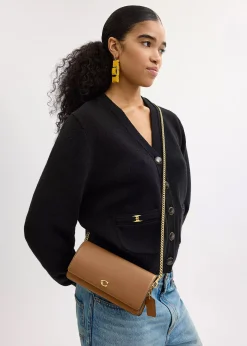 Evie Honey Brown Leather Wallet Bag