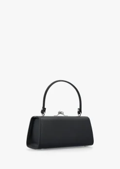 Extra Large Doll Frame Saffiano Black Purse Bag