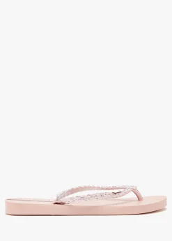 Exuberance Chrome Rose Gold Flip Flops