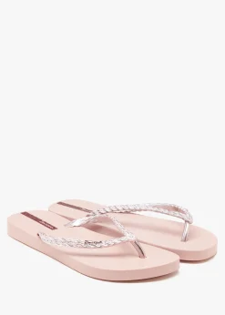 Exuberance Chrome Rose Gold Flip Flops