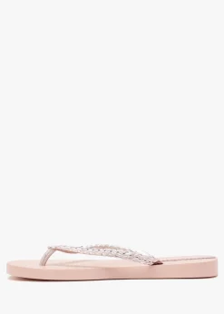 Exuberance Chrome Rose Gold Flip Flops