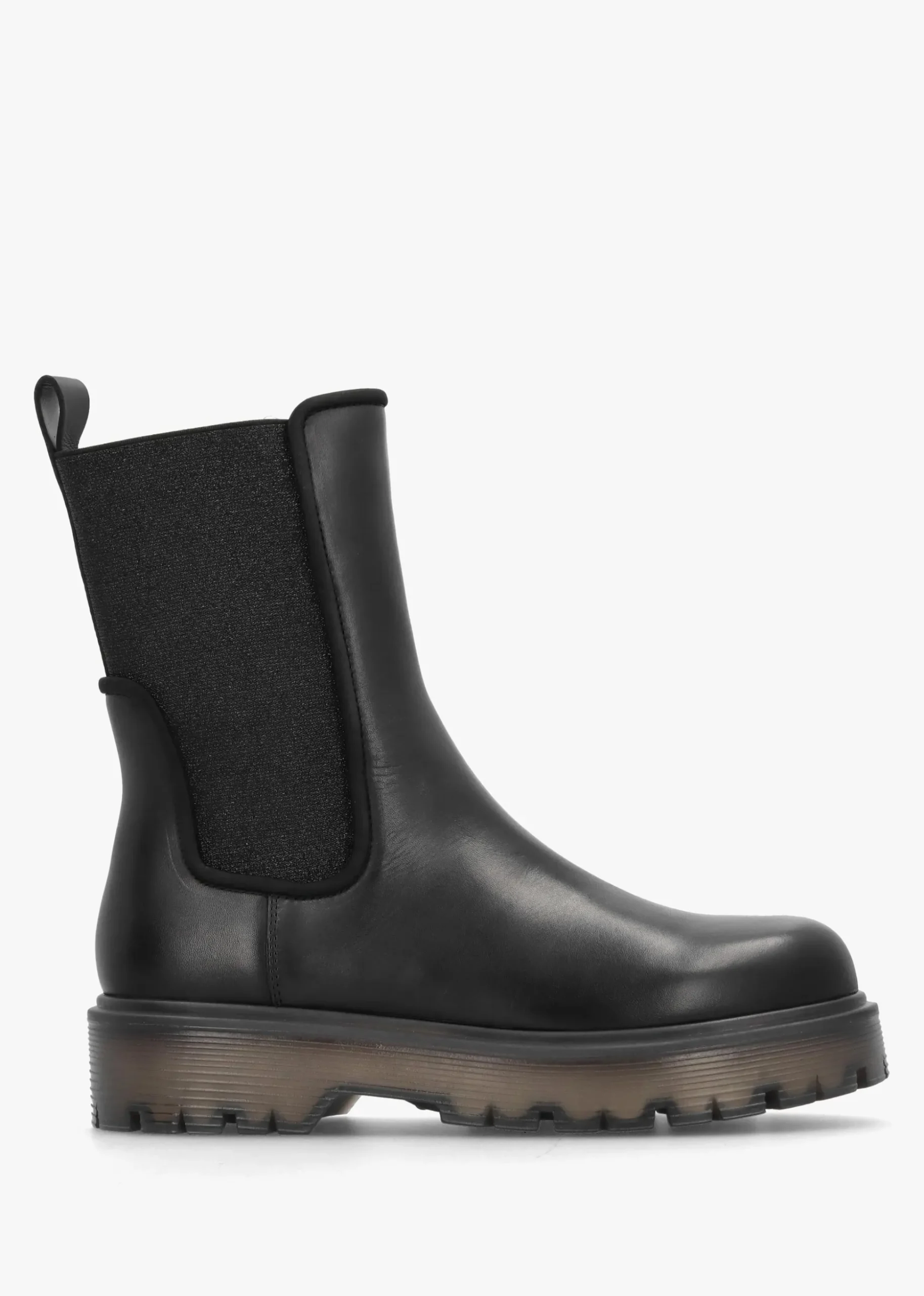 Ezzie Black Leather Tall Chelsea Boots