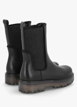 Ezzie Black Leather Tall Chelsea Boots