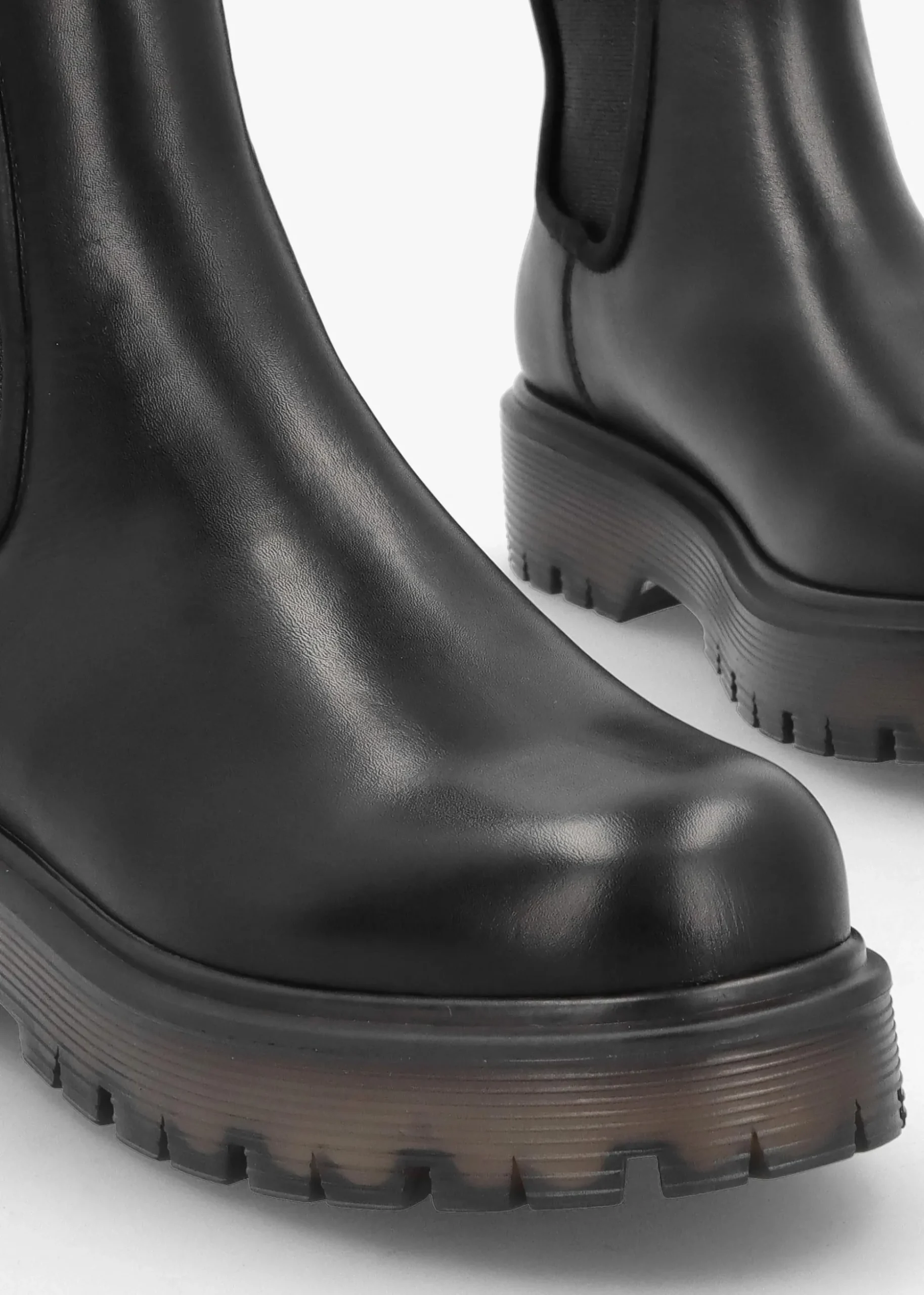 Ezzie Black Leather Tall Chelsea Boots