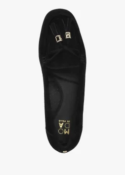 Famina Black Suede Tassel Loafers