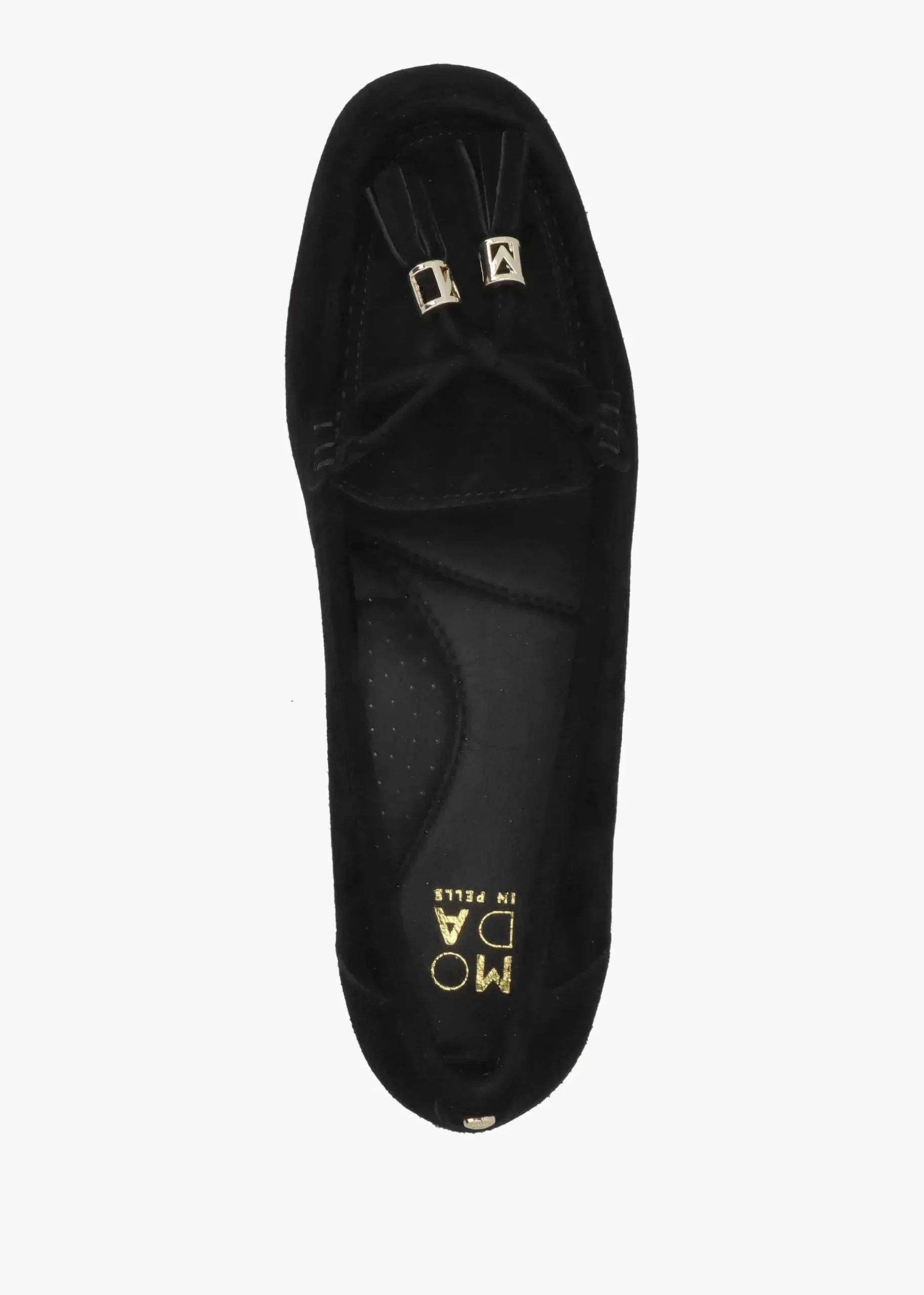 Famina Black Suede Tassel Loafers
