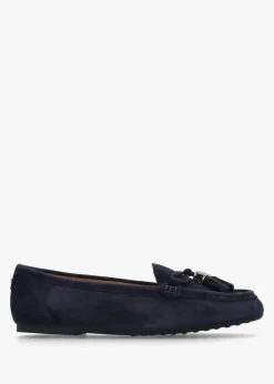 Famina Navy Suede Tassel Loafers