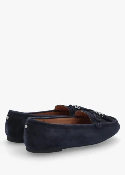 Famina Navy Suede Tassel Loafers