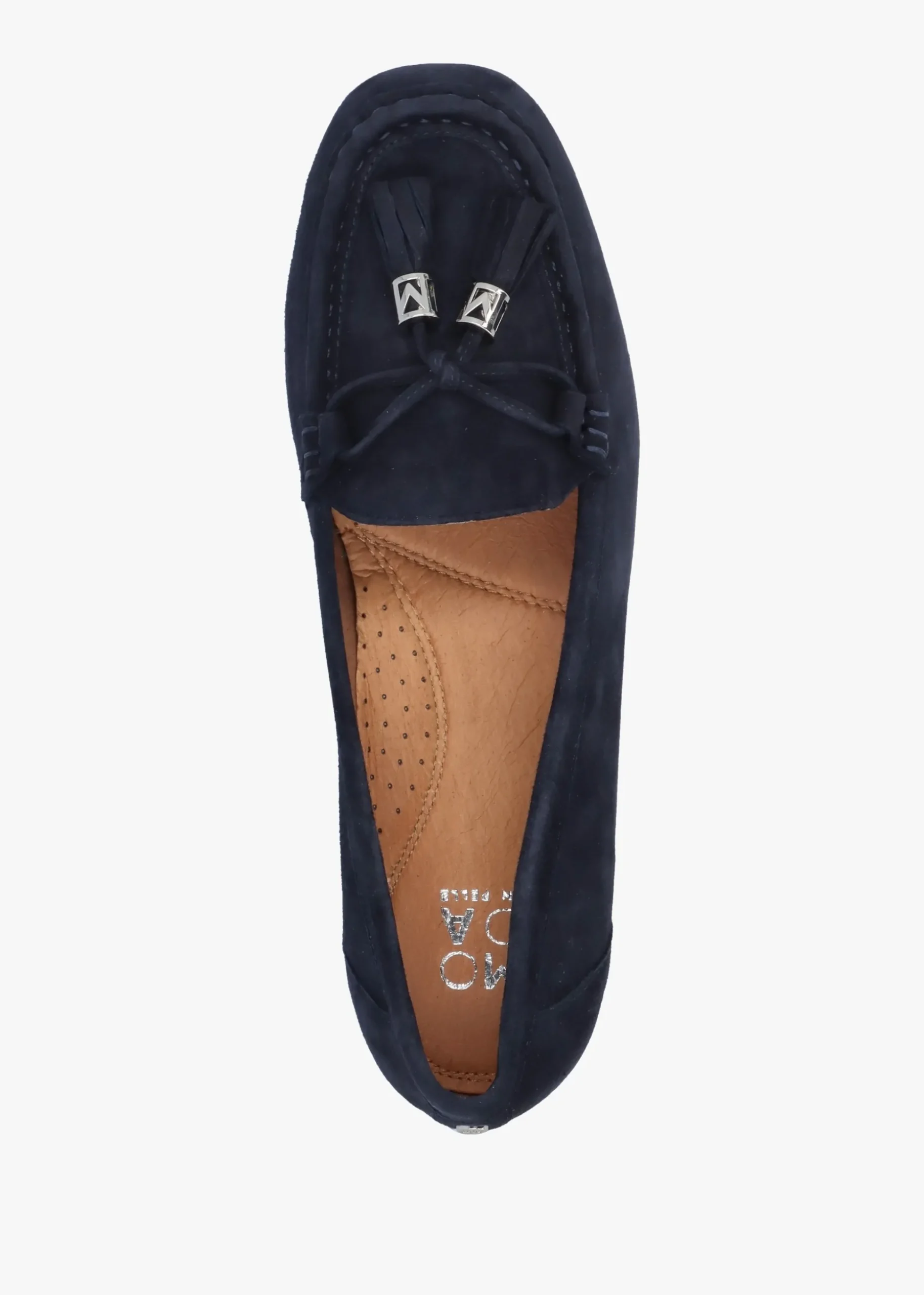 Famina Navy Suede Tassel Loafers