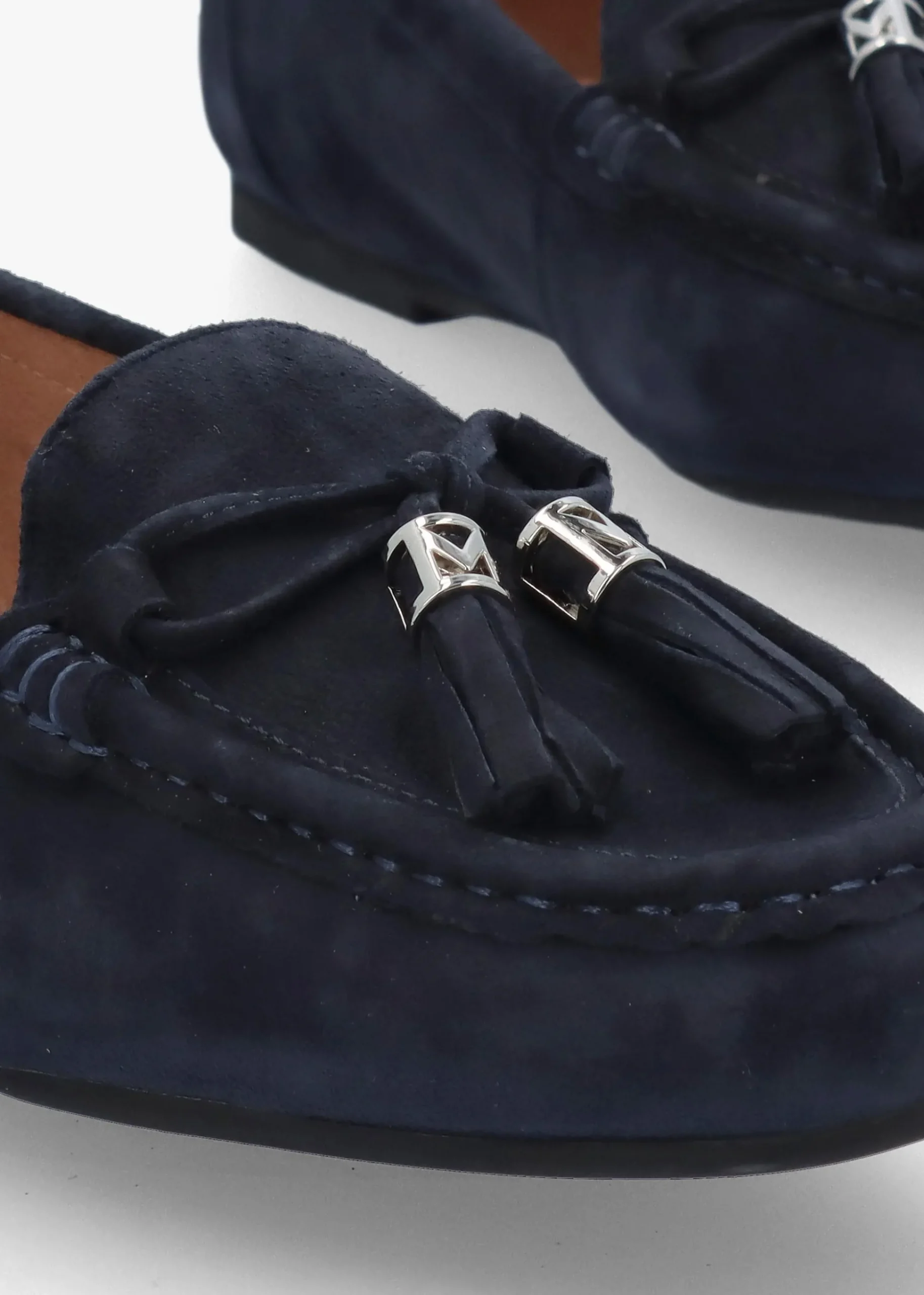 Famina Navy Suede Tassel Loafers