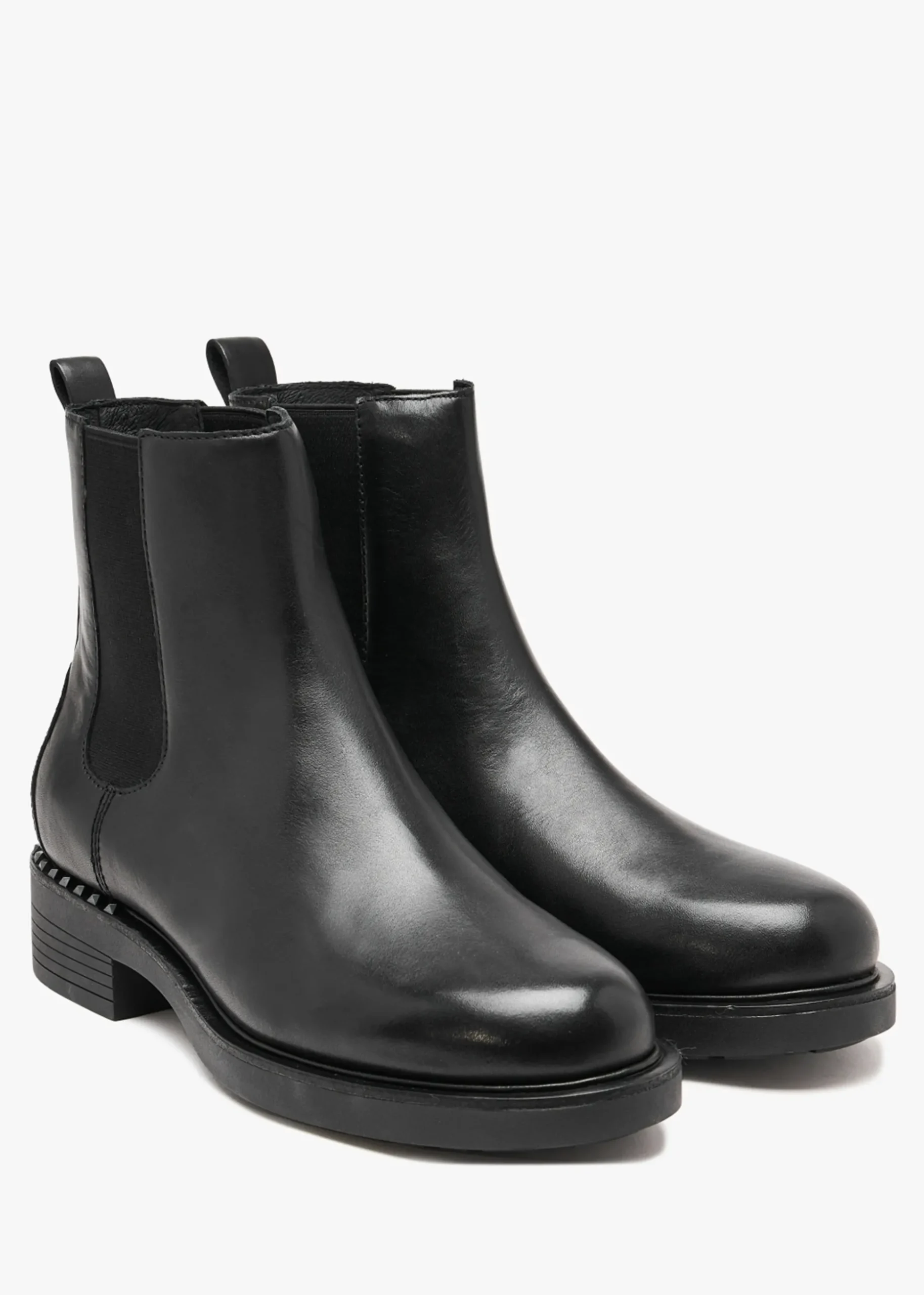 Fancy Black Leather Chelsea Boots