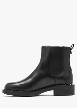 Fancy Black Leather Chelsea Boots