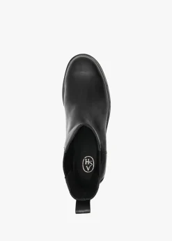 Fancy Black Leather Chelsea Boots