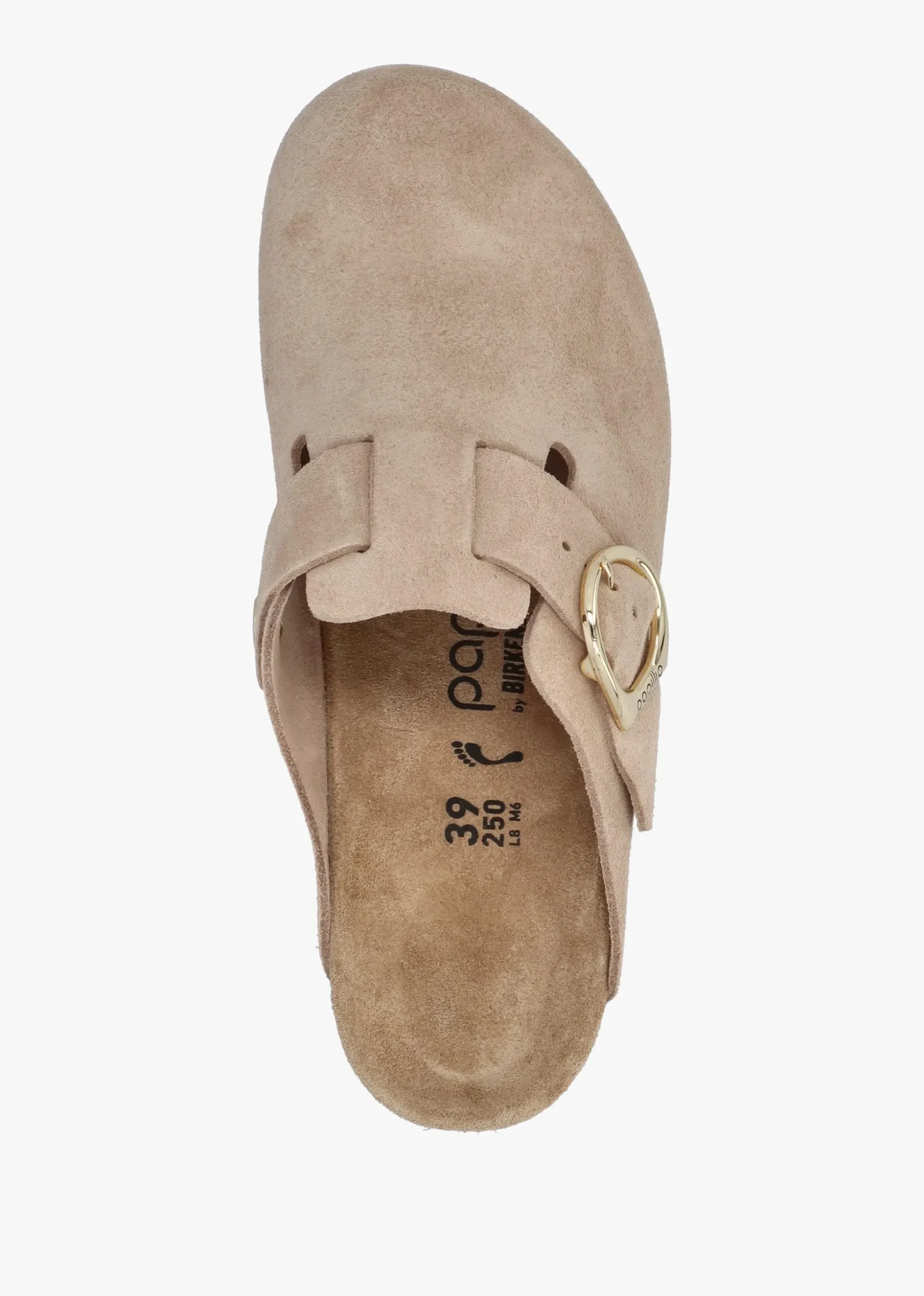 Fanny Ring Buckle Warm Sand Nubuck Wedge Mules