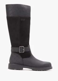 Fareham Black Leather Knee High Boots