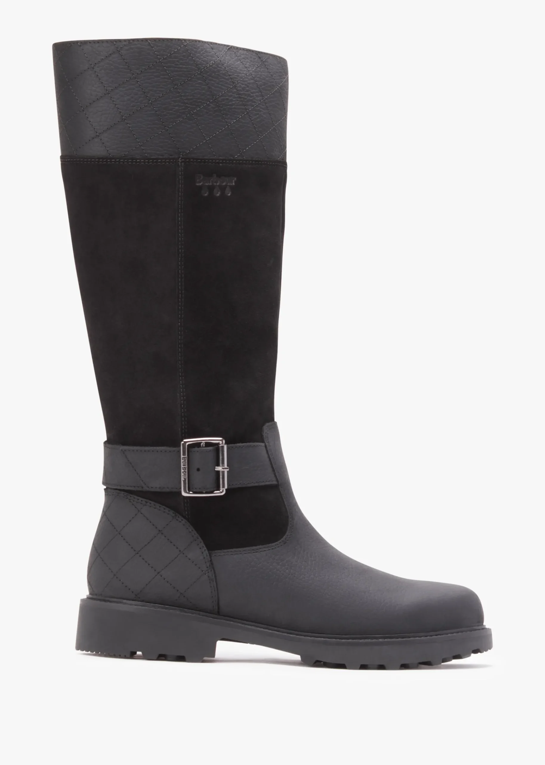 Fareham Black Leather Knee High Boots