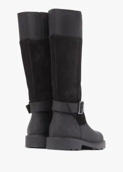 Fareham Black Leather Knee High Boots