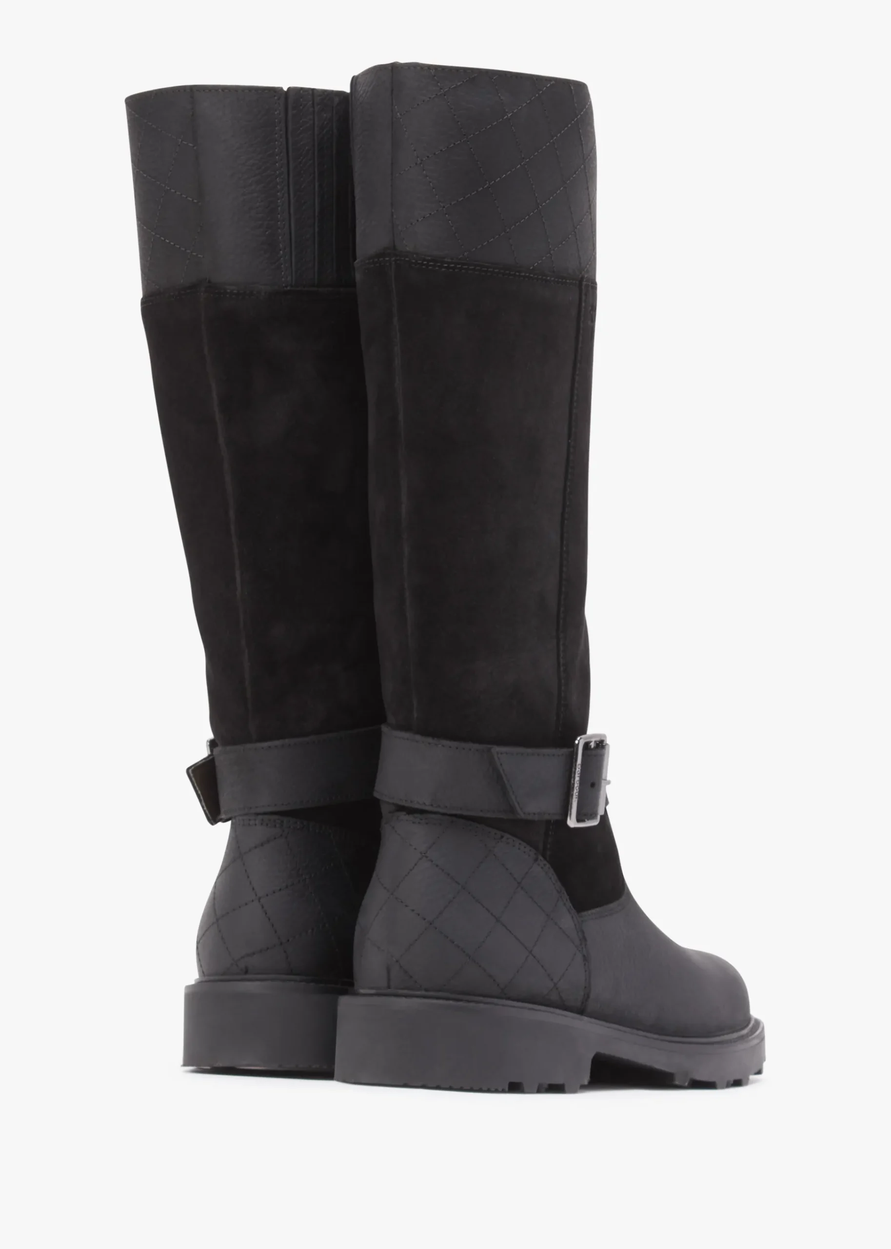 Fareham Black Leather Knee High Boots