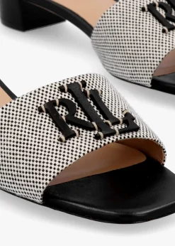 Fay Logo Black Low Heel Mules