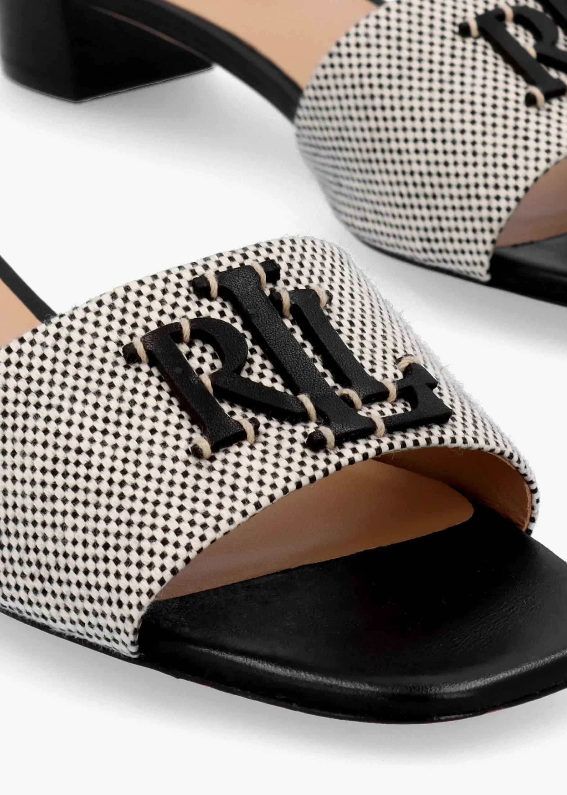 Fay Logo Black Low Heel Mules