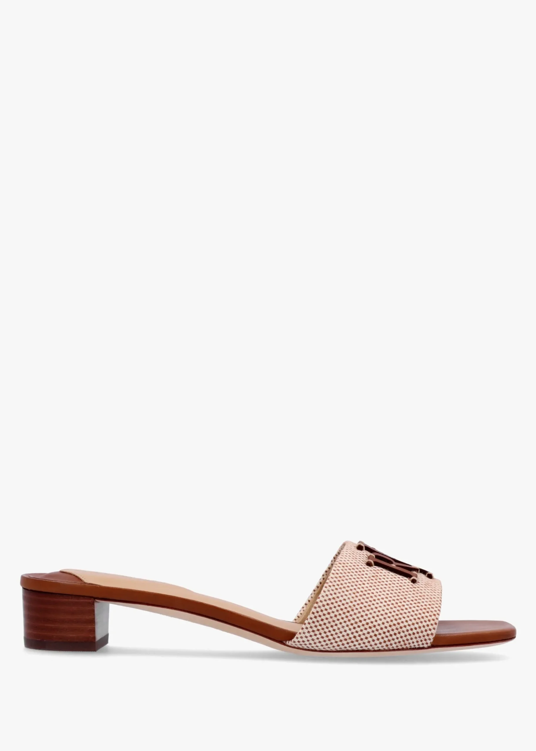 Fay Logo Resort Tan Low Heel Mules