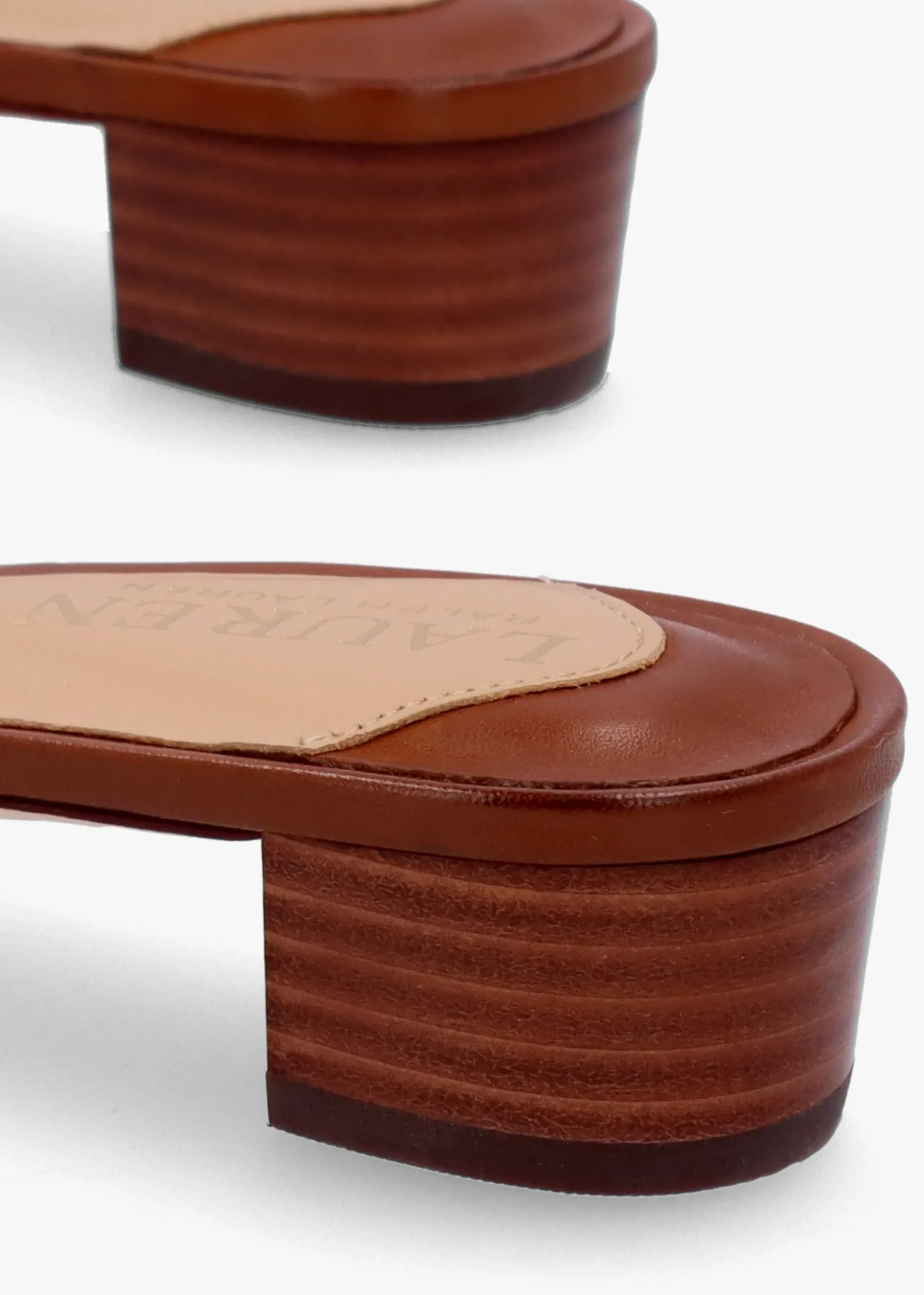 Fay Logo Resort Tan Low Heel Mules