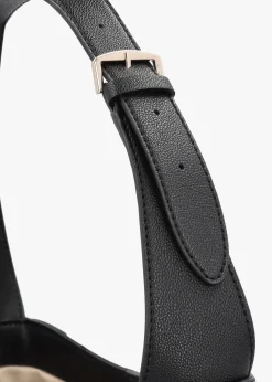Fedora Black Hobo Shoulder Bag