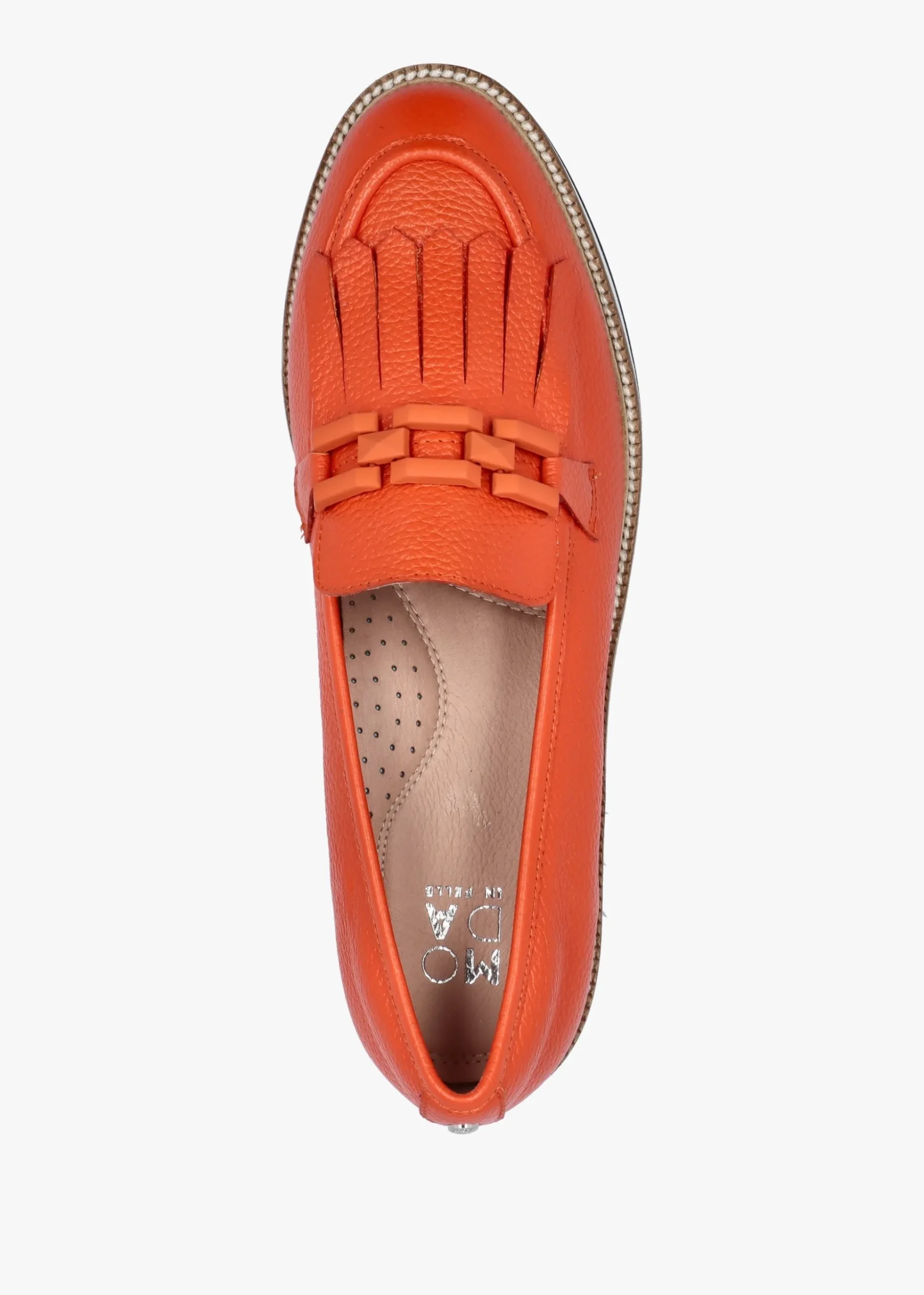 Fernnanda Orange Leather Loafers