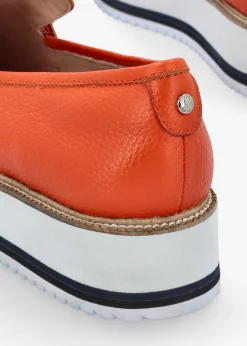 Fernnanda Orange Leather Loafers