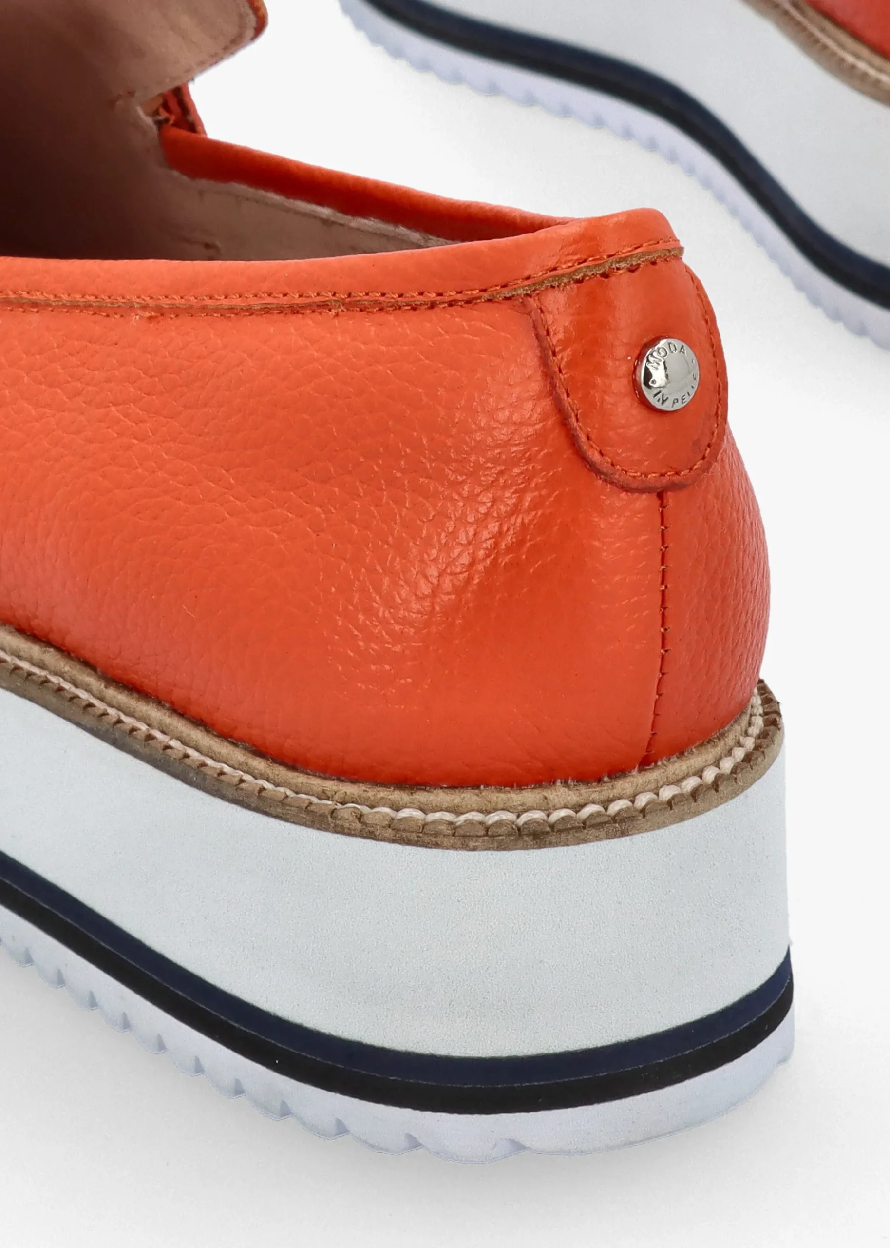 Fernnanda Orange Leather Loafers
